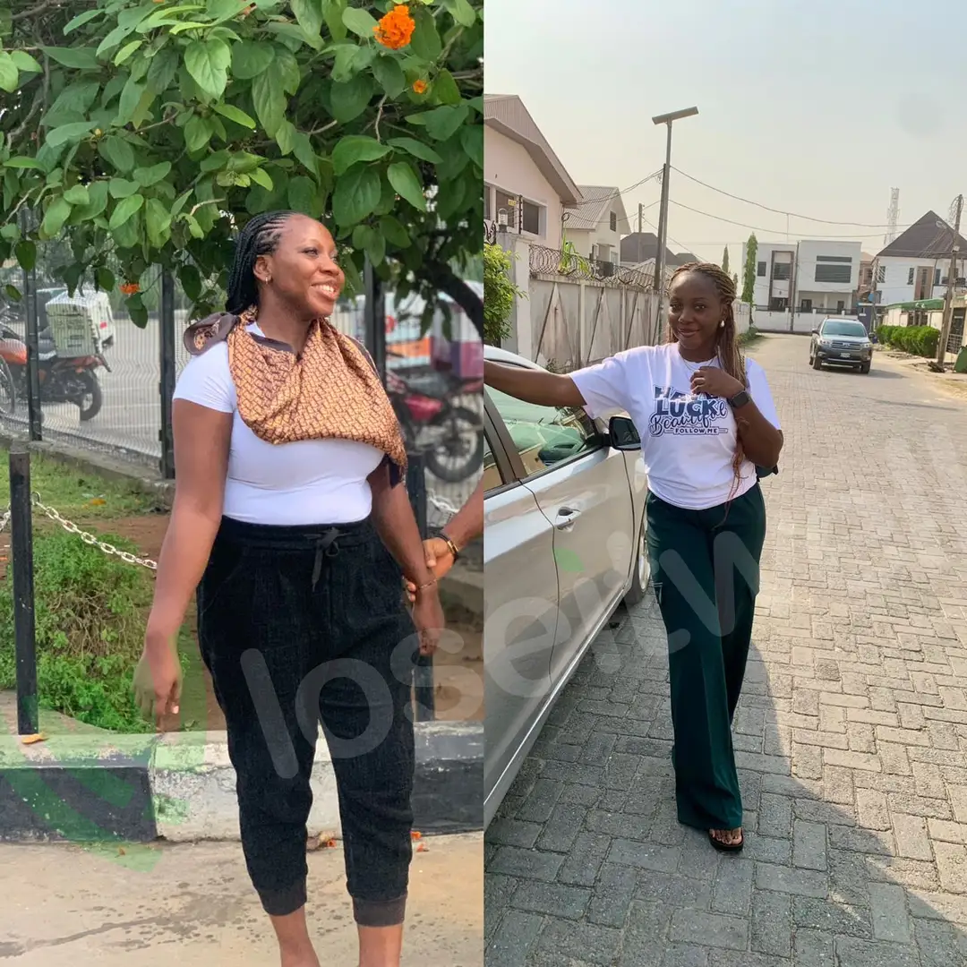 A member's before and after photos, side by side.