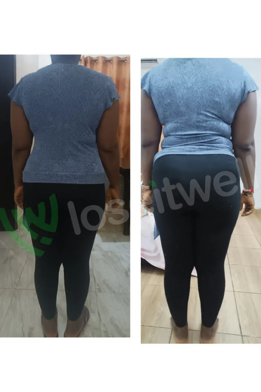 A member's before and after photos, side by side.