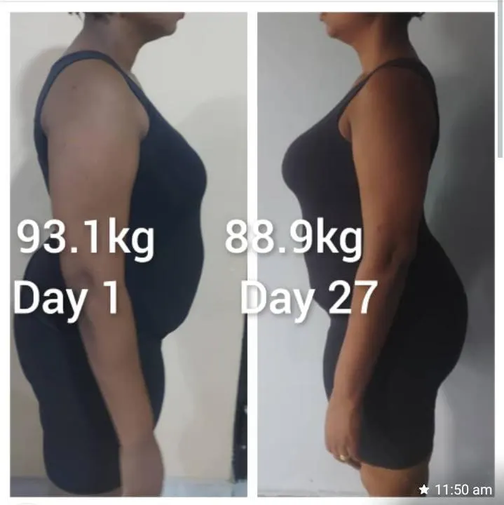 A member's before and after photos, side by side.