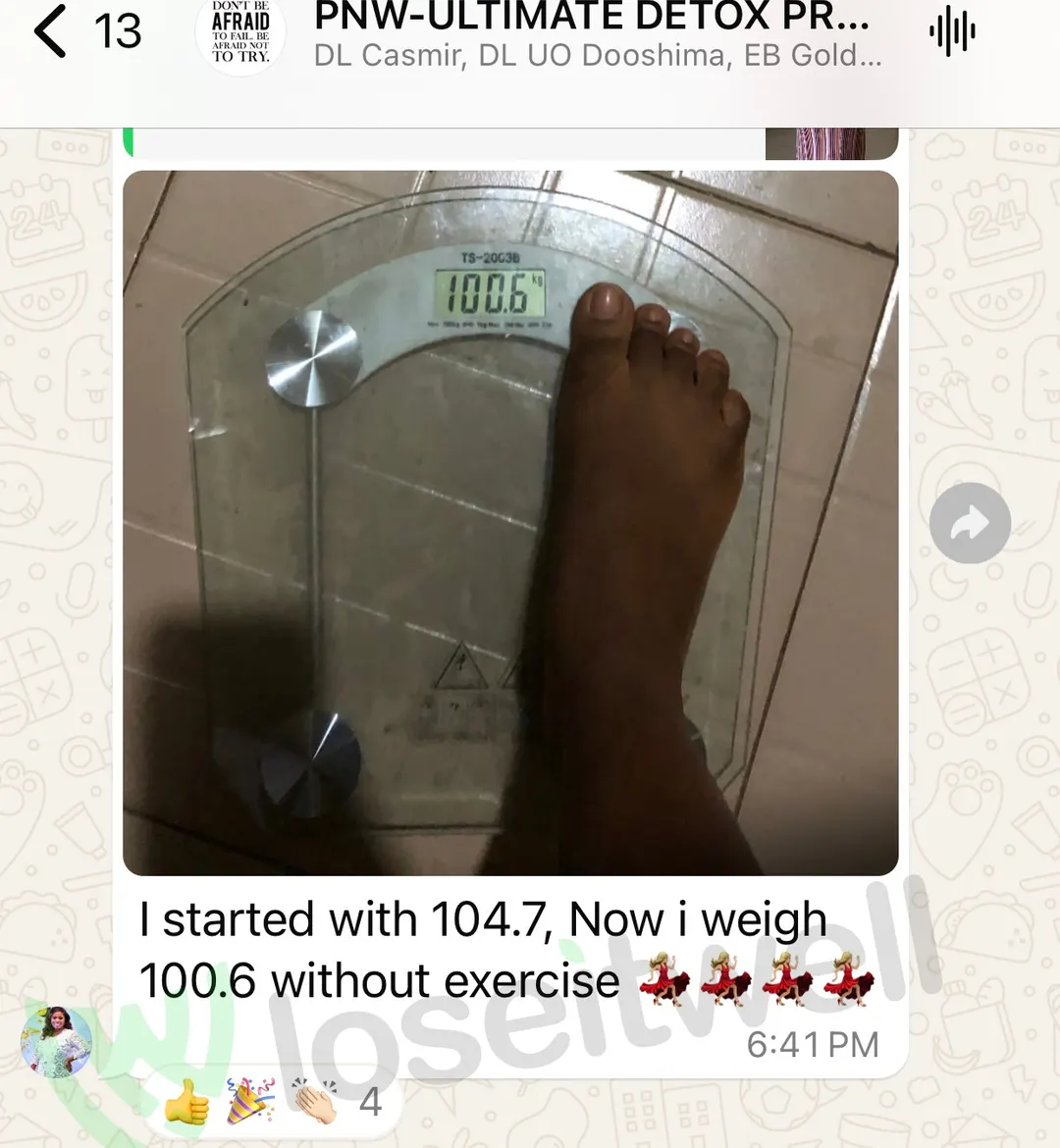 A member's result photo.