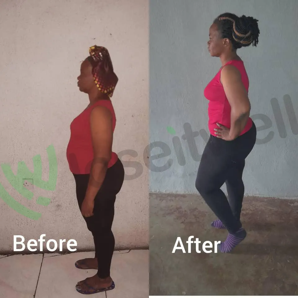 A member's before and after photos, side by side.