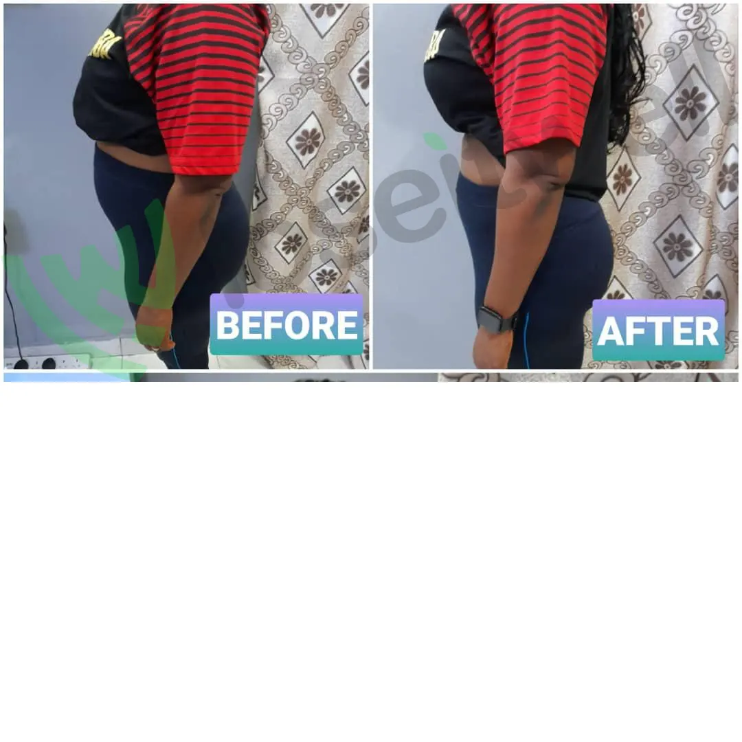 A member's before and after photos, side by side.