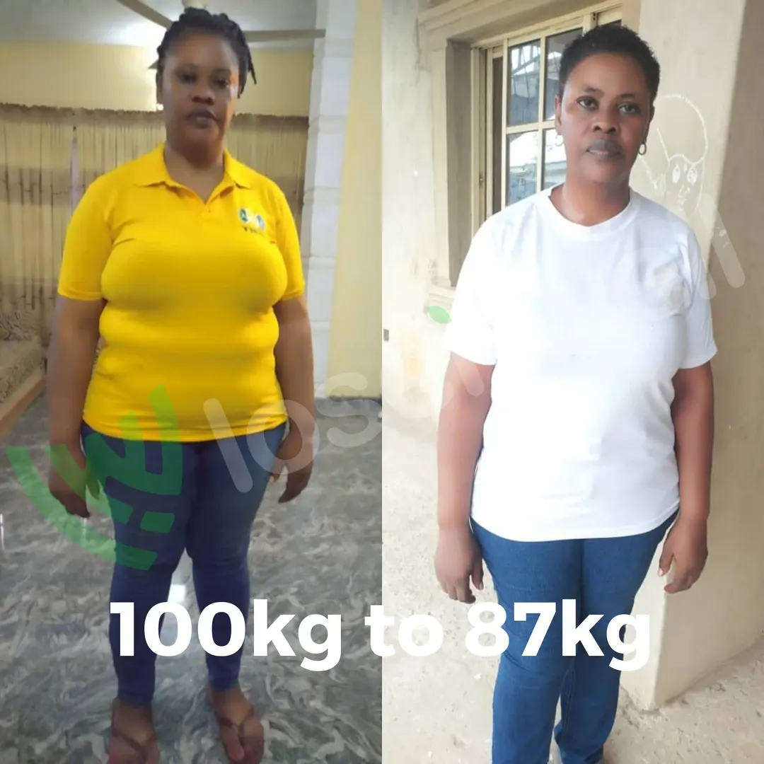 A member's before and after photos, side by side.