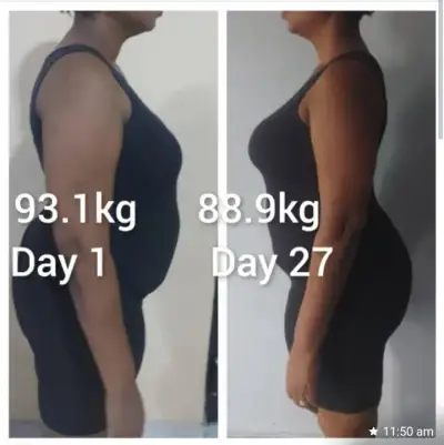 A member's before and after photos, side by side.