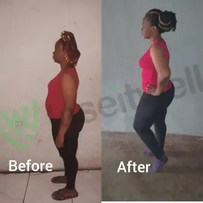 A member's before and after photos, side by side.