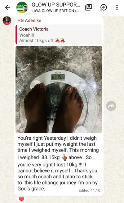 A member's result photo.