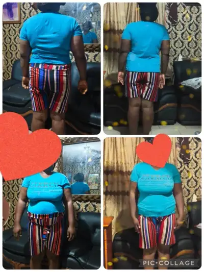 A member's before and after photos, progression.