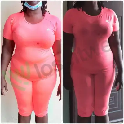 A member's before and after photos, side by side.