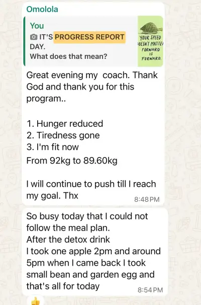 A member's WhatsApp message, shared as originally written. Phone numbers are blurred.