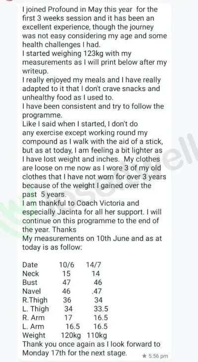 A member's WhatsApp message, shared as originally written. Phone numbers are blurred.