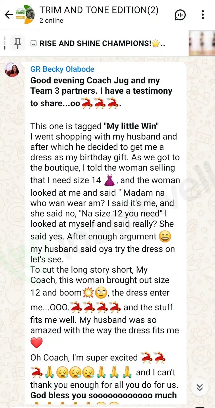 A member's WhatsApp message, shared as originally written. Phone numbers are blurred.