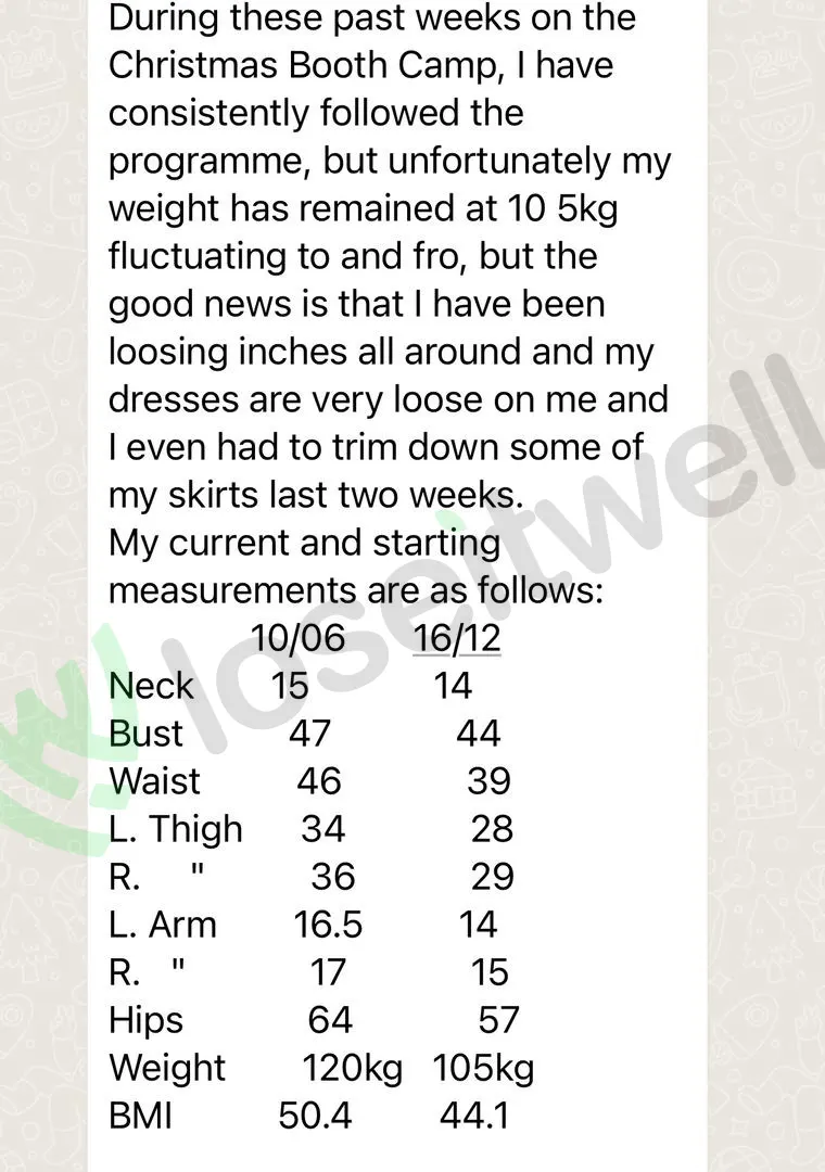 A member's WhatsApp message, shared as originally written. Phone numbers are blurred.